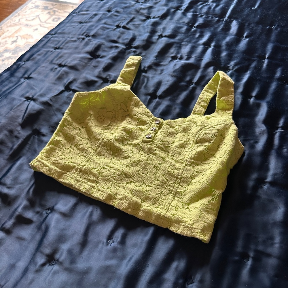 Sexy Lime Green Festival Crop Top
